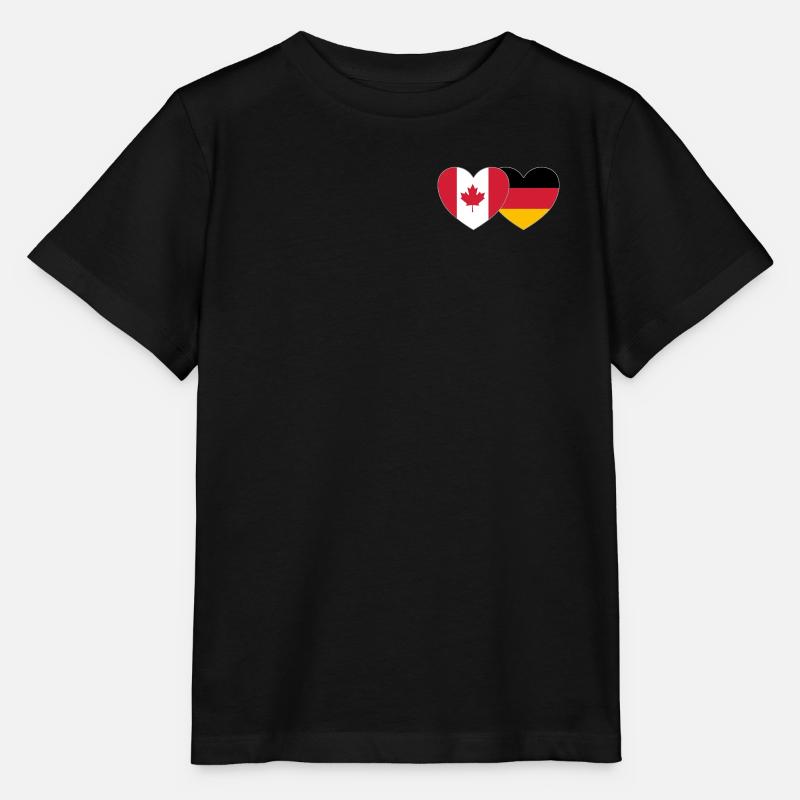 Kanada Deutschland Flagge Herz - Stanley/Stella Kinder T-Shirt MINI CREATOR  - Schwarz