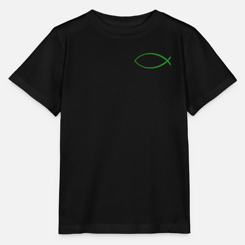 Ichtus Fisch dunkelgrün - Stanley/Stella Kinder T-Shirt MINI CREATOR  - Schwarz