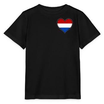 Holland Herzflagge - Stanley/Stella Kinder T-Shirt MINI CREATOR  - Schwarz - Vorne - Mikhail (115cm)