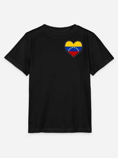 Venezuela Herzflagge - Stanley/Stella Kinder T-Shirt MINI CREATOR  - Schwarz
