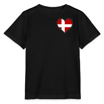 Denmark Heart Flag - Stanley/Stella MINI CREATOR Kids’ T-Shirt - black - Front - Mikhail (115cm)
