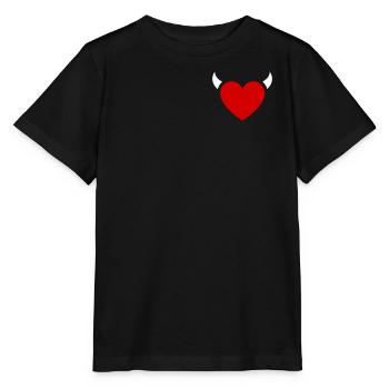 Petites Cornes de Cœur de Diable - T-shirt bio MINI CREATOR Stanley/Stella Enfant - noir - Devant - Mikhail (115cm)