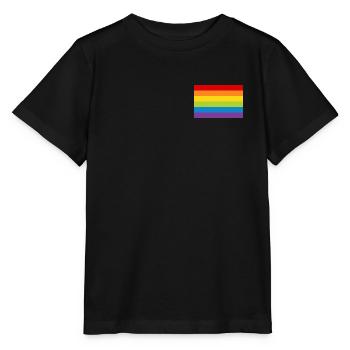 Regenbogen Flagge Fahne LGBT bunt CSD Gay Pride - Stanley/Stella Kinder T-Shirt MINI CREATOR  - Schwarz - Vorne - Mikhail (115cm)