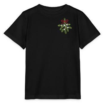 Embroidered mistletoe – romantic Christmas (printed) - Stanley/Stella MINI CREATOR Kids’ T-Shirt - black - Front - Mikhail (115cm)