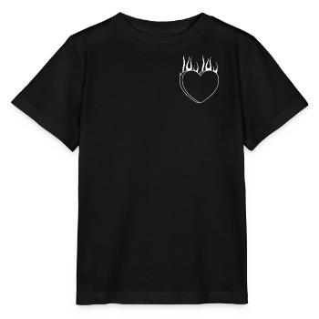 Burning heart - Stanley/Stella MINI CREATOR Kids’ T-Shirt - black - Front - Mikhail (115cm)