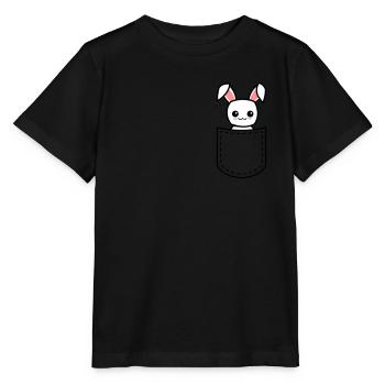 lapin dans une poche - T-shirt bio MINI CREATOR Stanley/Stella Enfant - noir - Devant - Mikhail (115cm)