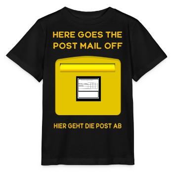 Here goes the post mail off. Hier geht die Post ab - Stanley/Stella Kinder T-Shirt MINI CREATOR  - Schwarz - Vorne - Mikhail (115cm)
