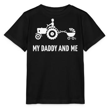My Daddy And Me (Tractor & Pushchair / Pram / W) - Stanley/Stella MINI CREATOR Kids’ T-Shirt - black - Front - Mikhail (115cm)