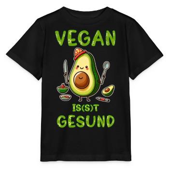 Vegan Avocado Party. Vegan is(s)t healthy! - Stanley/Stella MINI CREATOR Kids’ T-Shirt - black - Front - Mikhail (115cm)