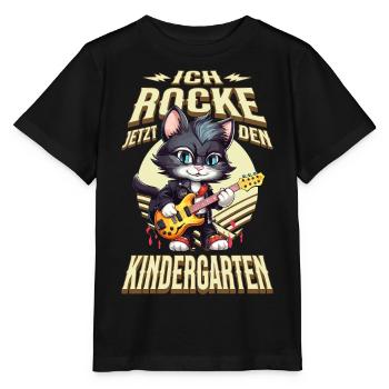 Kindergarten Kita Katze Gitarre Rock Musik - Stanley/Stella Kinder T-Shirt MINI CREATOR  - Schwarz - Vorne - Mikhail (115cm)