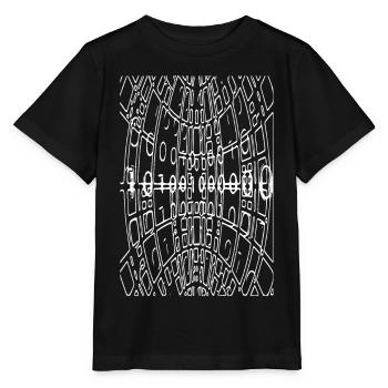 Verzerrte Raster-Tunnel - Stanley/Stella Kinder T-Shirt MINI CREATOR  - Schwarz - Vorne - Mikhail (115cm)