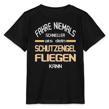 Schneller als dein Schutzengel - Stanley/Stella Kinder T-Shirt MINI CREATOR  - Schwarz - Vorne - Mikhail (115cm)