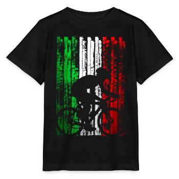 Bicycletta italia - Fahrrad fahren Italien Cyclist - Stanley/Stella Kinder T-Shirt MINI CREATOR  - Schwarz - Vorne - Mikhail (115cm)