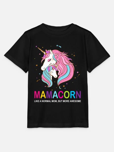 Mamacorn: Unicorn Mama Glitzer - Stanley/Stella Kinder T-Shirt MINI CREATOR  - Schwarz