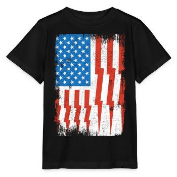 Elektriker US Flagge - Stanley/Stella Kinder T-Shirt MINI CREATOR  - Schwarz - Vorne - Mikhail (115cm)