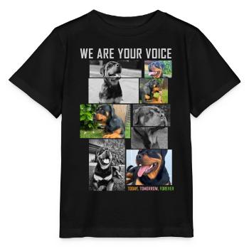 Hundeische Stimme Collage - Stanley/Stella Kinder T-Shirt MINI CREATOR  - Schwarz - Vorne - Mikhail (115cm)