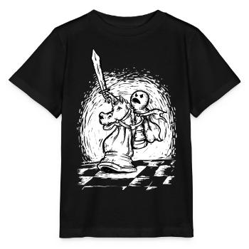 Der letzte Angriff - Bauernreiten, Schachritter - Stanley/Stella Kinder T-Shirt MINI CREATOR  - Schwarz - Vorne - Mikhail (115cm)