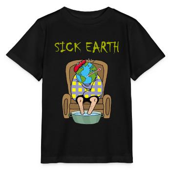 Planet Earth is sick - Stanley/Stella MINI CREATOR Kids’ T-Shirt - black - Front - Mikhail (115cm)
