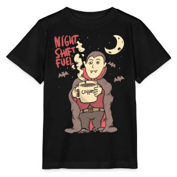 night shift fuell - draculla coffee - Stanley/Stella Kinder T-Shirt MINI CREATOR  - Schwarz - Vorne - Mikhail (115cm)