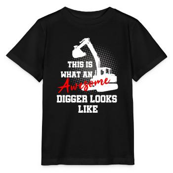 Heavy machinery operator for excavator operators - Stanley/Stella MINI CREATOR Kids’ T-Shirt - black - Front - Mikhail (115cm)