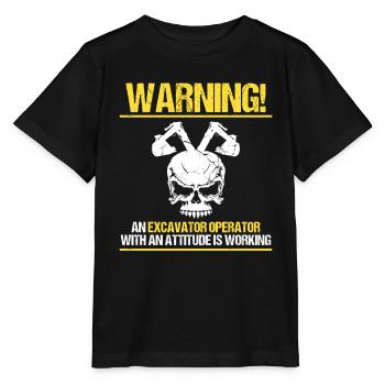 Heavy machinery operator for excavator operators - Stanley/Stella MINI CREATOR Kids’ T-Shirt - black - Front - Mikhail (115cm)