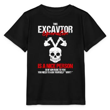 Heavy Equipment Operator and Excavator Operator Design - Stanley/Stella MINI CREATOR Kids’ T-Shirt - black - Front - Mikhail (115cm)