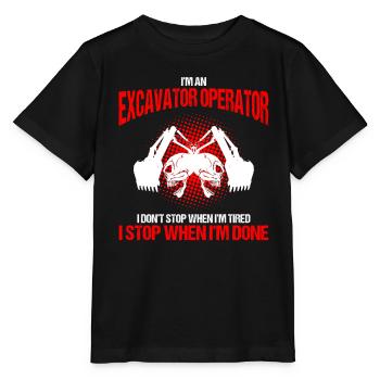 Conception des opérateurs d’équipement lourd et des opérateurs d’excavatrices - T-shirt bio MINI CREATOR Stanley/Stella Enfant - noir - Devant - Mikhail (115cm)