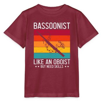 Conception d’instrument à vent de basson pour bassoniste - T-shirt bio MINI CREATOR Stanley/Stella Enfant - bordeaux - Devant - Kain (125cm)