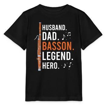 Instrument à vent en bois et instrument à vent basson - T-shirt bio MINI CREATOR Stanley/Stella Enfant - noir - Devant - Mikhail (115cm)