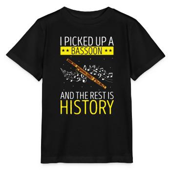 Bassoonist design for woodwind orchestra - Stanley/Stella MINI CREATOR Kids’ T-Shirt - black - Front - Mikhail (115cm)