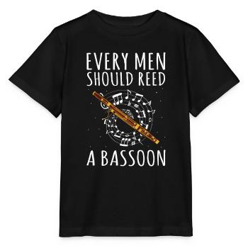 Woodwind instrument and bassoon wind instrument - Stanley/Stella MINI CREATOR Kids’ T-Shirt - black - Front - Mikhail (115cm)