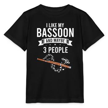 Bassoonist design for woodwind orchestra - Stanley/Stella MINI CREATOR Kids’ T-Shirt - black - Front - Mikhail (115cm)