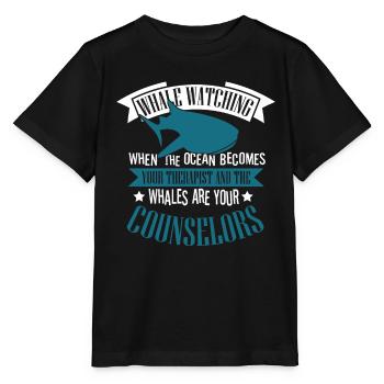 Whale Quote for Blue Whale and Beluga Whale - Stanley/Stella MINI CREATOR Kids’ T-Shirt - black - Front - Mikhail (115cm)