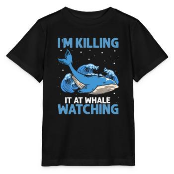 Meeressäuger für Orca-Beobachtung und Buckelwal - Stanley/Stella Kinder T-Shirt MINI CREATOR  - Schwarz - Vorne - Mikhail (115cm)