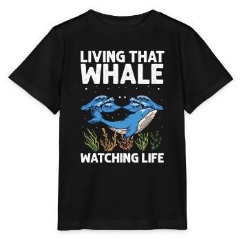 Orca Beobachtung für Buckelwale und Meerwale - Stanley/Stella Kinder T-Shirt MINI CREATOR  - Schwarz - Vorne - Mikhail (115cm)