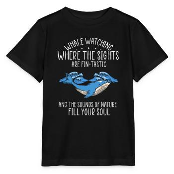 Orca Beobachtung für Buckelwale und Meerwale - Stanley/Stella Kinder T-Shirt MINI CREATOR  - Schwarz - Vorne - Mikhail (115cm)