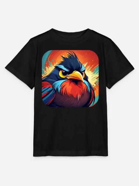 Grimmiger Vogel - Stanley/Stella Kinder T-Shirt MINI CREATOR  - Schwarz