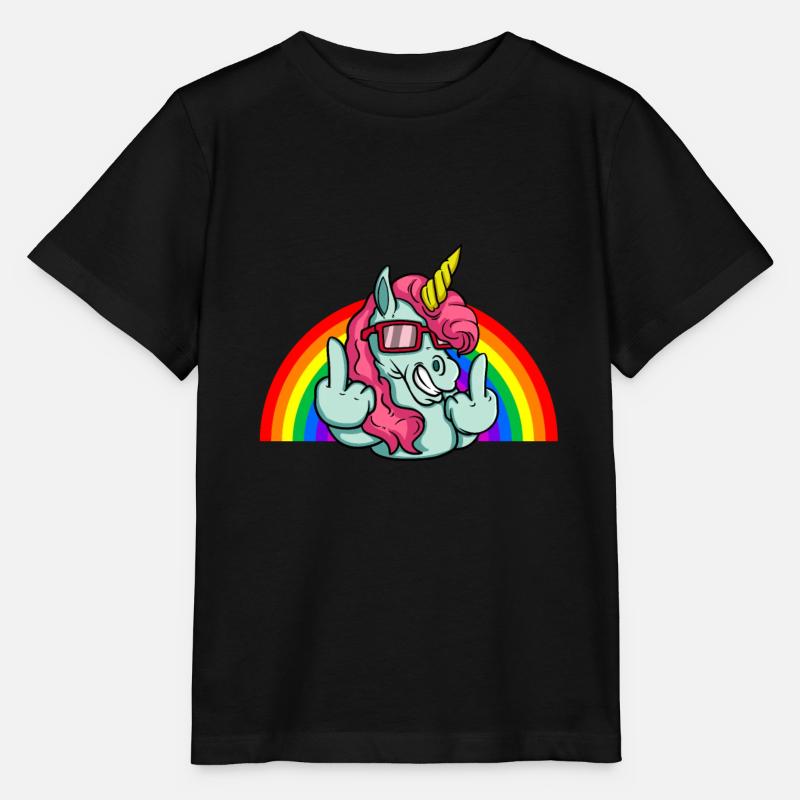 EInhorn mittelfinger ich könnt mich mal - Stanley/Stella Kinder T-Shirt MINI CREATOR - Schwarz