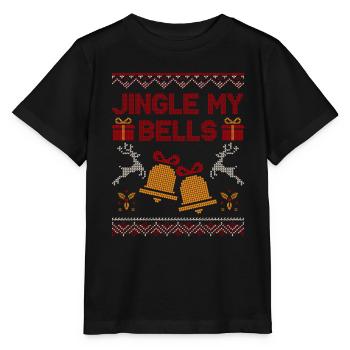 Jingle My Bells ugly christmas sweater - Stanley/Stella MINI CREATOR Kids’ T-Shirt - black - Front - Mikhail (115cm)