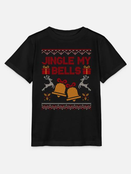 Jingle My Bells ugly christmas sweater - Stanley/Stella MINI CREATOR Kids’ T-Shirt - black