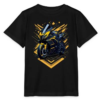 Sportmotorrad-Illustration - Stanley/Stella Kinder T-Shirt MINI CREATOR  - Schwarz - Vorne - Mikhail (115cm)