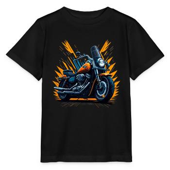Klassisches Motorrad - Stanley/Stella Kinder T-Shirt MINI CREATOR  - Schwarz - Vorne - Mikhail (115cm)