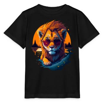Niedlicher Babylöwe - Stanley/Stella Kinder T-Shirt MINI CREATOR  - Schwarz - Vorne - Mikhail (115cm)