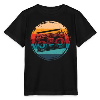 Boombox, music player, retro - Stanley/Stella MINI CREATOR Kids’ T-Shirt - black - Front - Mikhail (115cm)