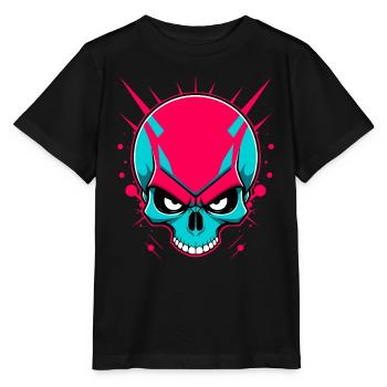 Crâne coloré sans mâchoire inférieure - T-shirt bio MINI CREATOR Stanley/Stella Enfant - noir - Devant - Mikhail (115cm)