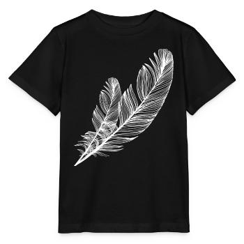 small and large feather - Stanley/Stella MINI CREATOR Kids’ T-Shirt - black - Front - Mikhail (115cm)