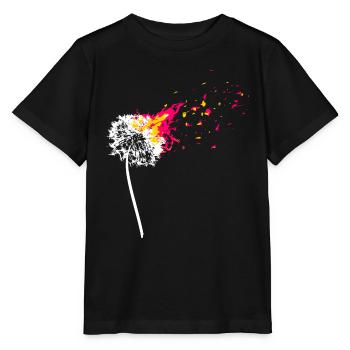 Burning Dandelion, Dandelion Abstract - Stanley/Stella MINI CREATOR Kids’ T-Shirt - black - Front - Mikhail (115cm)