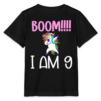 Dabbing birthday unicorn for kid 9 years old girl - T-shirt bio MINI CREATOR Stanley/Stella Enfant - noir - Devant - Mikhail (115cm)