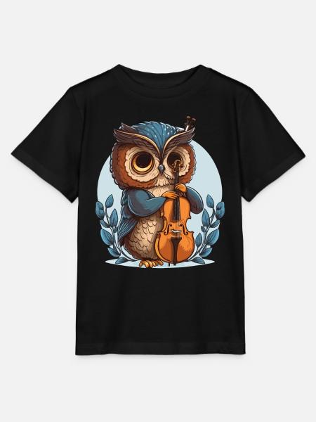 Klassische Eule - Stanley/Stella Kinder T-Shirt MINI CREATOR - Schwarz