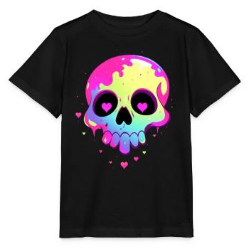 Cute Punk Skull / Kawaii Punk Skull - Stanley/Stella MINI CREATOR Kids’ T-Shirt - black - Front - Mikhail (115cm)